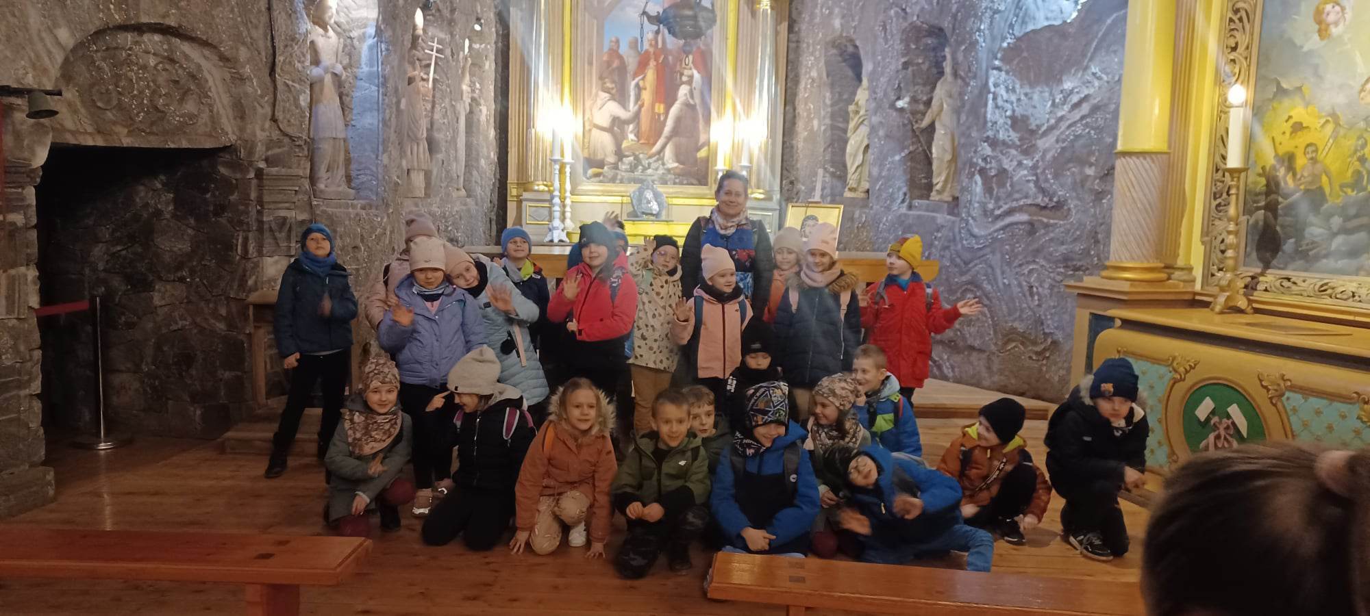 Klasa 1c w podziemiach Kopalni Soli Bochnia 